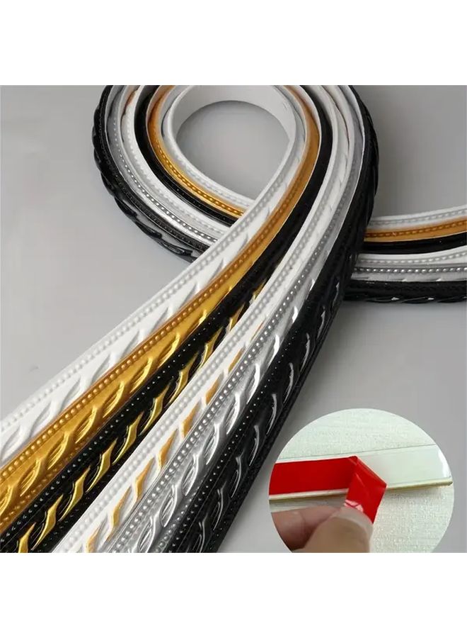 White Golden Self Adhesive PVC Wall Trim Snap To Fit Mirror Frame Door Window - Image 2